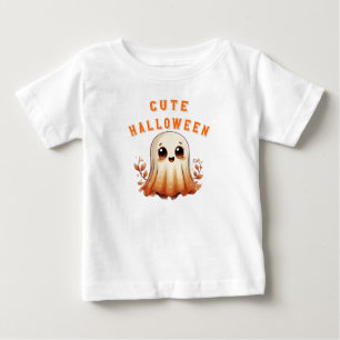 T-shirt Pour Bébé Mignon fantôme Kawaii avec feuilles d'automne Hall