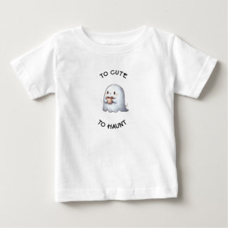 T-shirt Pour Bébé Mignon fantôme Kawaii tenant du café Aquarelle 