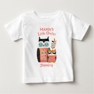 T-shirt Pour Bébé Mignon Hibou Capricieux Maman Petit Nom de Fille d