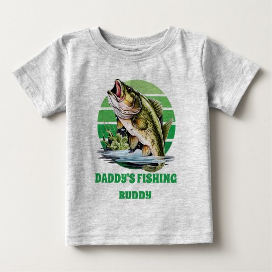 T-shirt Pour Bébé mignon le Buddy de pêche de Papa  ajouter du texte (Devant)