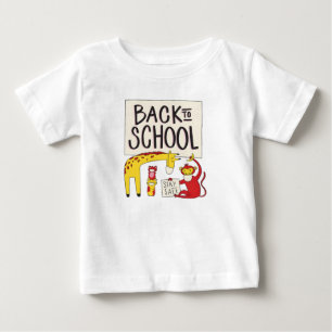 T-shirt Pour Bébé Mignon retour à l'école Restez en sécurité Girafe