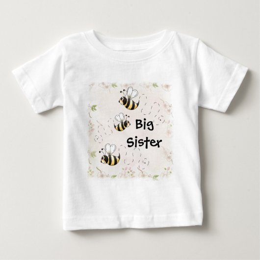 T-shirt Pour Bébé Mignonne Abeilles de pays Grande Soeur (Devant)