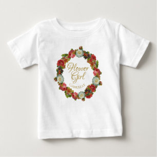 T-shirt Pour Bébé Mignonne Automne Fleur Fleur Fille Mariage Faveur