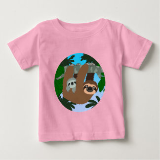 T-shirt Pour Bébé Mignonne Cartoon Mère Sloth Et Bébé