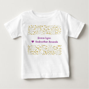 T-shirt Pour Bébé Mignonne Elégante Or tendance Étoiles Nom Love God