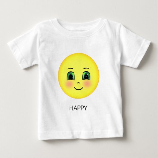 T-shirt Pour Bébé Mignonne émoticôme au visage heureux (Devant)