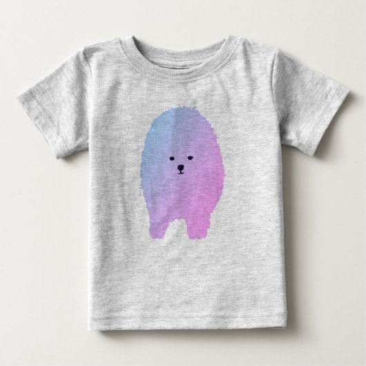 T-shirt Pour Bébé Mignonne Fluffy Chien rose Chien Baby Football Bod (Devant)