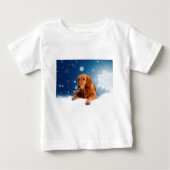 T-shirt Pour Bébé Mignonne Golden Retriever Chien assis dans les éto (Devant)