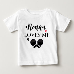 T-shirt Pour Bébé Mignonne grand-mère Nonna m'aime Personnaliser