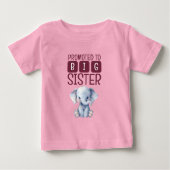 T-shirt Pour Bébé Mignonne grande sœur éléphant rose (Devant)