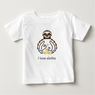 T-shirt Pour Bébé Mignonne I love SLOTHS - Amoureux des animaux - Fa