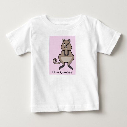 T-shirt Pour Bébé Mignonne - J'aime QUOKKAS - Faune - Nature - (Devant)