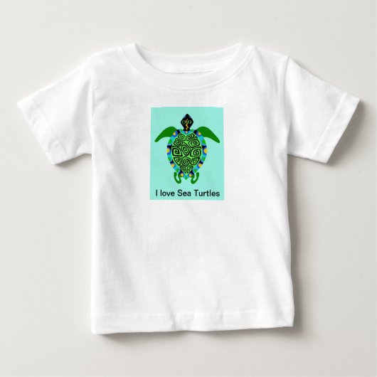 T-shirt Pour Bébé Mignonne J'aime Sea TURTLES - Graphique animal - (Devant)