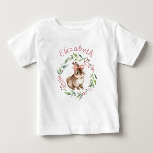 T-shirt Pour Bébé Mignonne lapin de Pâques Premier anniversaire Baby (Devant)