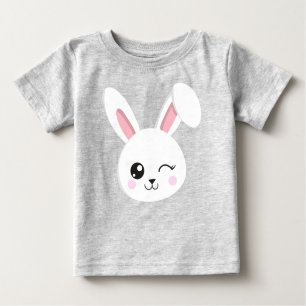 T-shirt Pour Bébé Mignonne Lapin, Petit Lapin, Grognon Blanc, Vis