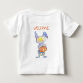T-shirt Pour Bébé Mignonne lapin Whimsical tenant un Citrouille (Dos)