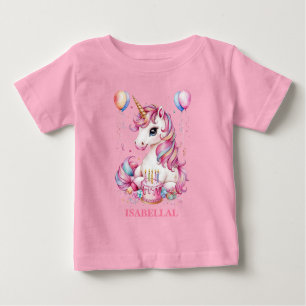 T-shirt Pour Bébé mignonne licorne magique princesse fille anniversa