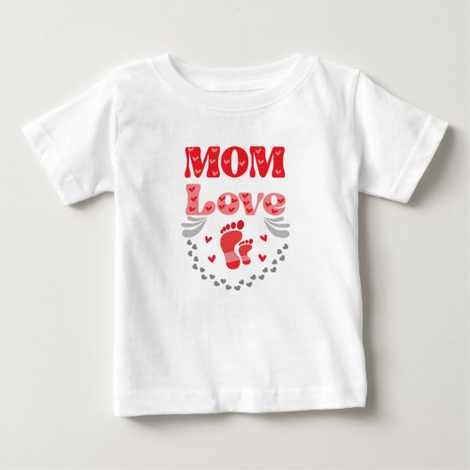 T-shirt Pour Bébé Mignonne Maman Amour (Devant)