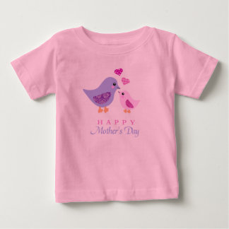 T-shirt Pour Bébé Mignonne mère et enfant oiseaux la journée de la m