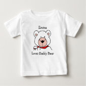 T-shirt Pour Bébé Mignonne Noir et Blanc Amour Papa Ours (Devant)