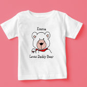 T-shirt Pour Bébé Mignonne Noir et Blanc Amour Papa Ours