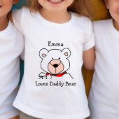 T-shirt Pour Bébé Mignonne Noir et Blanc Amour Papa Ours