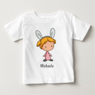 T-shirt Pour Bébé Mignonne petite fille avec lapin Oreilles Pâques
