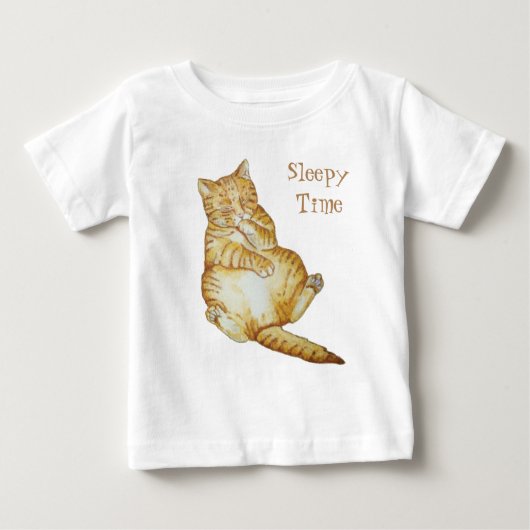 T-shirt Pour Bébé mignonne photo de chat gingembre endormi comme un  (Devant)