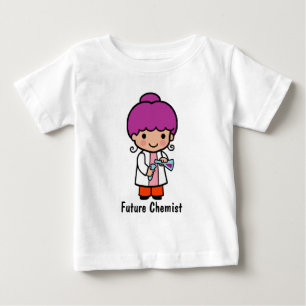 T-shirt Pour Bébé Mignonne scientifique / Fille chimiste avec flacon