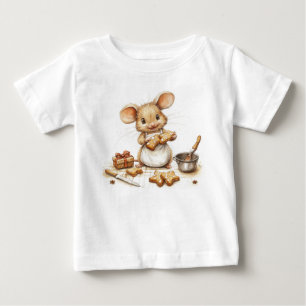 T-shirt Pour Bébé Mignonne souris Chef Noël