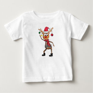 T-shirt Pour Bébé Mignonne Whimsical Dancing Christmas Deer