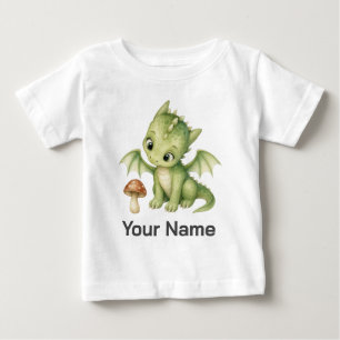 T-shirt Pour Bébé Mignons enfants dragon de la forêt personnalisé