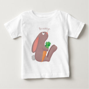 T-shirt Pour Bébé Mignons lapin lapin lapin assis avec dessin de car