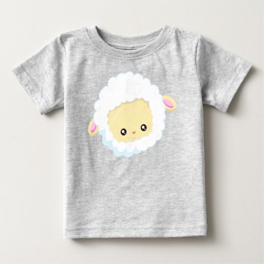 T-shirt Pour Bébé Mignons, Petits moutons, Moutons bébés, Moutons bl (Devant)