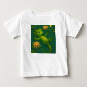 T-shirt Pour Bébé Mignons yeux de chiot de la forêt verte bébé en tr