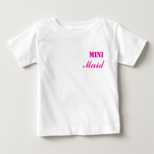 T-shirt Pour Bébé Mini Chemise Maid Bébé rose/blanc (Devant)