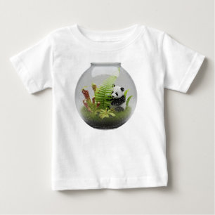 T-shirt Pour Bébé Mini panda dans un terrarium de plantes exotiques