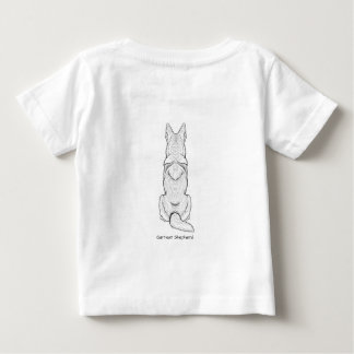 T-shirt Pour Bébé Minimaliste Ligne d'art de Chien de Berger Alleman