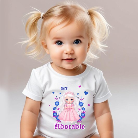 T-shirt Pour Bébé Mlle adorable