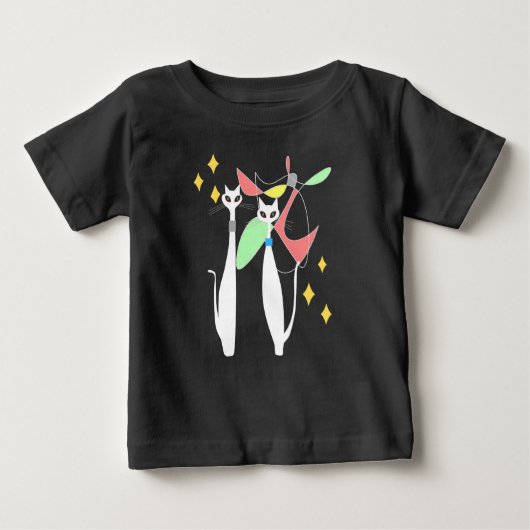 T-shirt Pour Bébé Mobile frais moderne de chat de la moitié du (Devant)