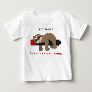T-shirt Pour Bébé Mode d'économie d'énergie   Modèle de paresseux dr