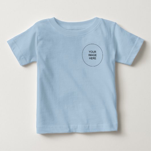 T-shirt Pour Bébé Modèle Double Face Ajouter Texte Image Bleu Bébé (Devant)