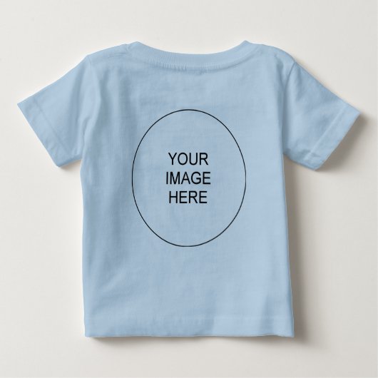 T-shirt Pour Bébé Modèle double face avec texte image Bleu Bébé (Dos)