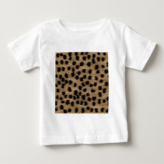 T-shirt Pour Bébé Modèle noir et Brown d'impression de guépard (Devant)