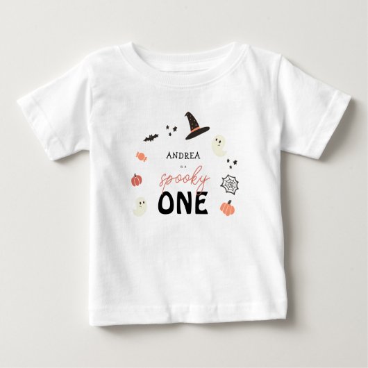 T-shirt Pour Bébé Moderne Cute Éffrayant Un Halloween Premier Annive (Devant)