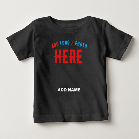 T-SHIRT POUR BÉBÉ MODERNE ET MODERNE PERSONNALISABLE NOIR VÉRIFIÉ (Devant)