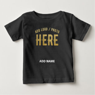 T-SHIRT POUR BÉBÉ MODERNE ET MODERNE PERSONNALISABLE NOIR VÉRIFIÉ