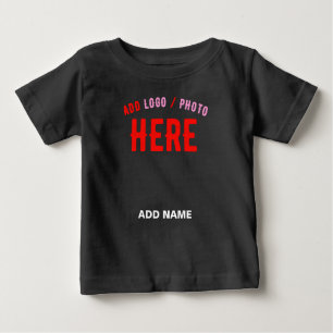T-SHIRT POUR BÉBÉ MODERNE ET MODERNE PERSONNALISABLE NOIR VÉRIFIÉ