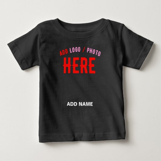 T-SHIRT POUR BÉBÉ MODERNE ET MODERNE PERSONNALISABLE NOIR VÉRIFIÉ (Devant)