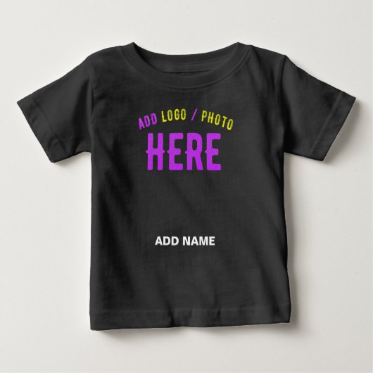 T-SHIRT POUR BÉBÉ MODERNE ET MODERNE PERSONNALISABLE NOIR VÉRIFIÉ (Devant)
